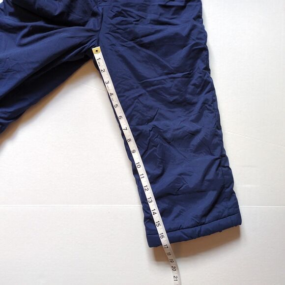 Lands End Snow Ski Pants Kids Size 5 Navy Blue Bibs Overalls Pockets 100% Nylon - Picture 10 of 11